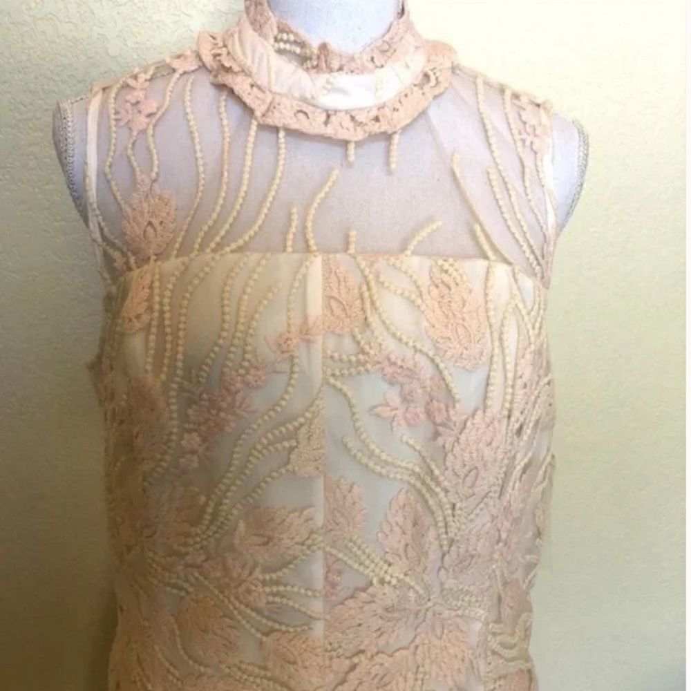 Nanette Lepore Bella Donna embroidery illusion neckline Balletcore minidress - Picture 8 of 16